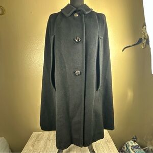 Vintage Pendleton Women's Cape Jacket BlackLined100%VirginWool See Measurements